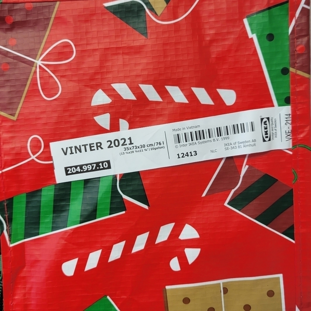 Ikea Vinter 2021 FRAKTA Christmas Shopping Storage Bag - Picture 4 of 5